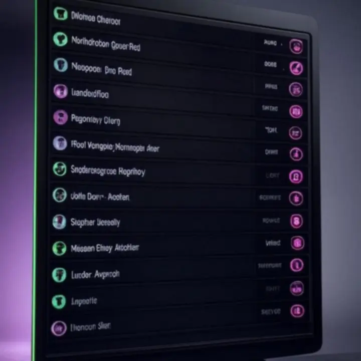 Neon geïnspireerde ranglijst van top gamers